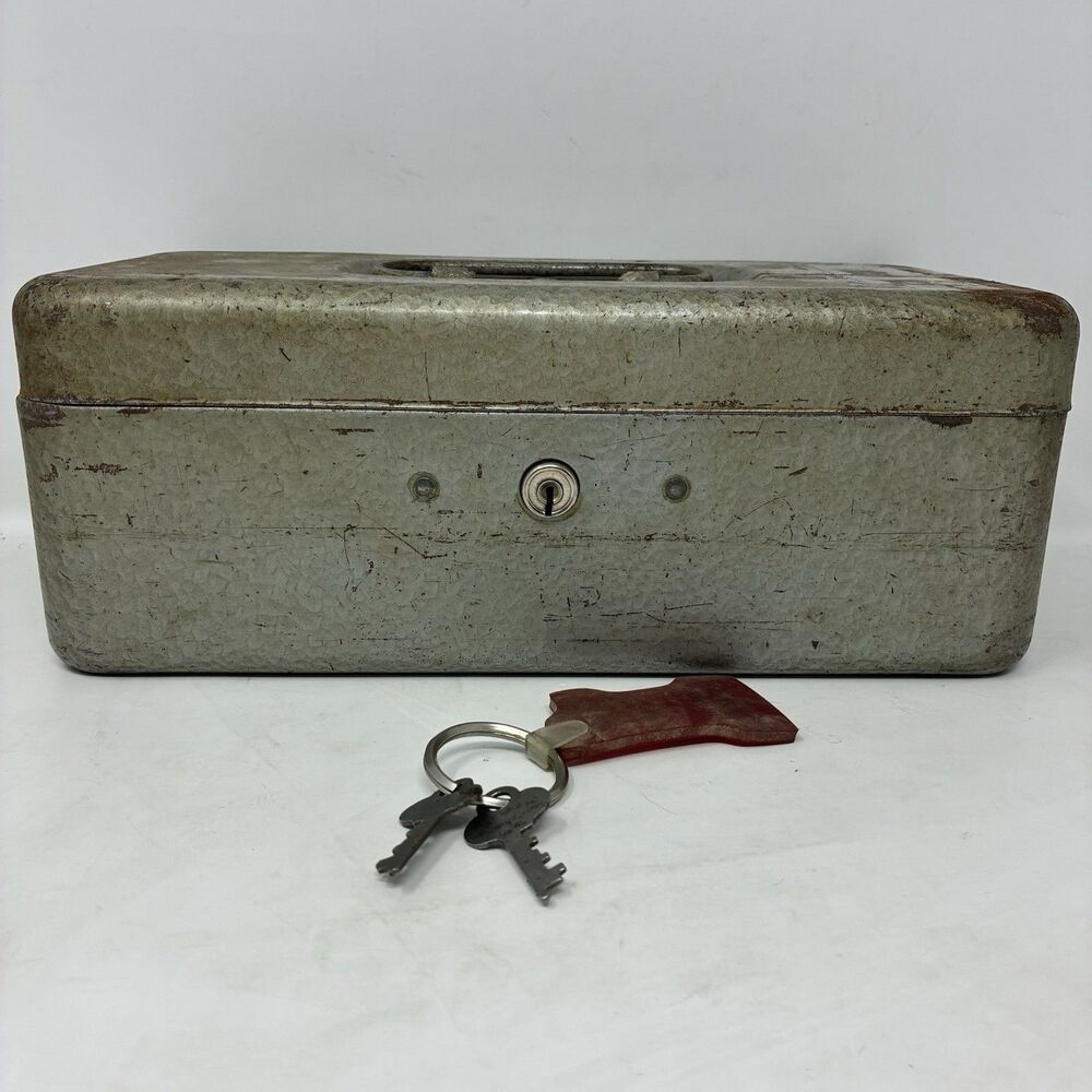 Vintage CCC Products Metal Cash Box Container Storage Safe 2 Keys With Tray